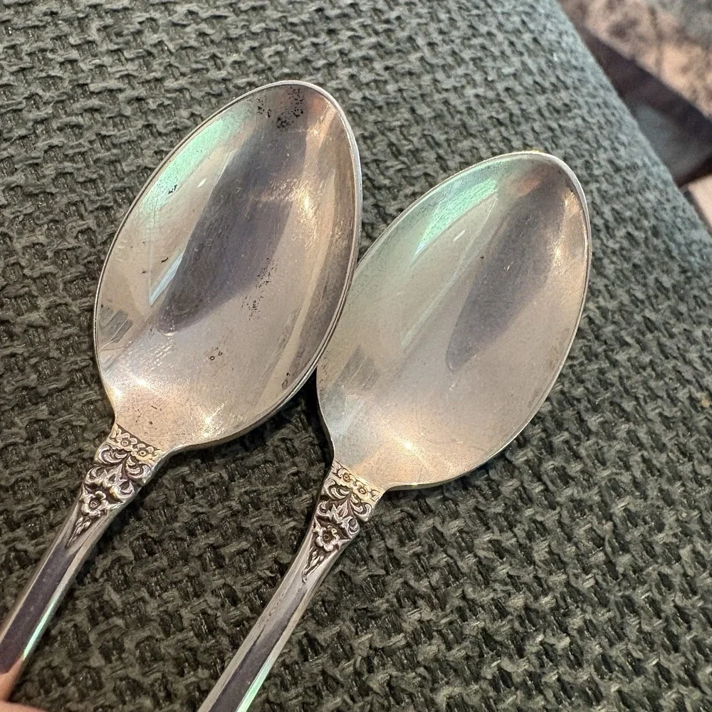 SET TWO International Sterling Silver Prelude Demitasse Spoon 4.25